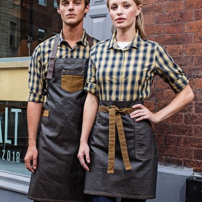 Premier 'Division' Waxed Look Denim Waist Apron PR135