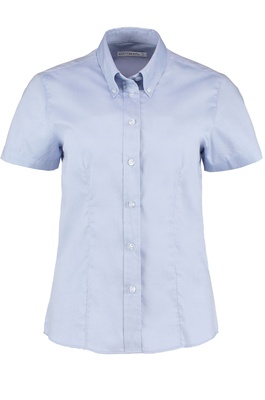 Kustom Kit Women's Tailored Fit Corporate Oxford Blouse Short Sleeved KK701