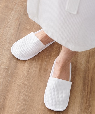Towel City Waffle Mule Slippers TC066