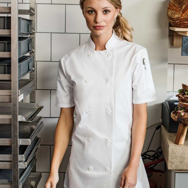 Premier Womens Short Sleeve Chefs Jacket